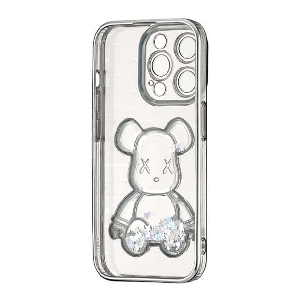 Чохол UMKU Bear Shine для Apple iPhone 15 Pro (Сріблястий)