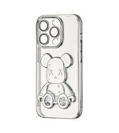 Чохол UMKU Bear Shine для Apple iPhone 15 Pro (Сріблястий)