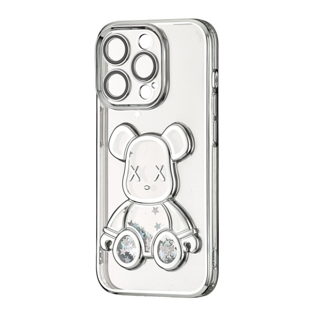 Чохол UMKU Bear Shine для Apple iPhone 15 Pro (Сріблястий)