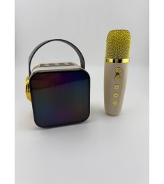 Мікрофон-караоке з колонкою Bluetooth RGB (Бежевий)
