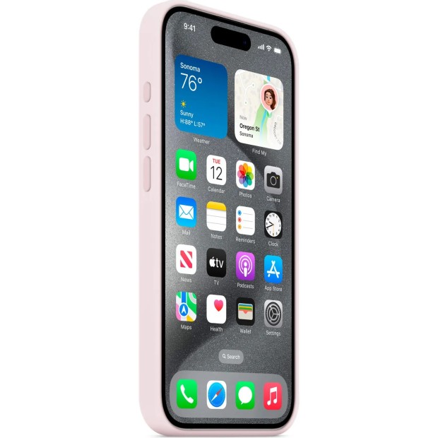 Силіконовий Оригінальний Чохол Круглої Форми для Apple iPhone 15 Pro (76) Крейдяно-Рожевий