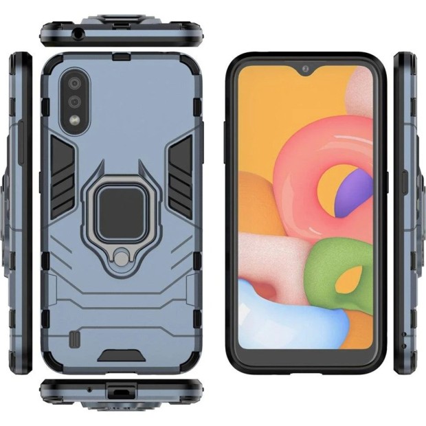 Бронь-чехол Ring Armor Case Samsung Galaxy A01 (2020) (Пыльная бирюза)