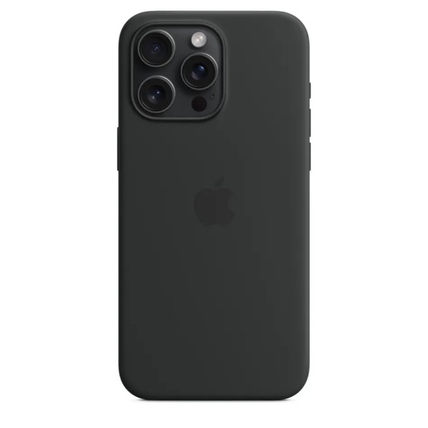 Оригінальний силіконовий чохол RoundCam для Apple iPhone 15 Pro Max (07) чорний.