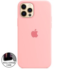 Силіконовий оригінальний круглий чохол для Apple iPhone 12  /  12 Pro (36) Candy Pink.