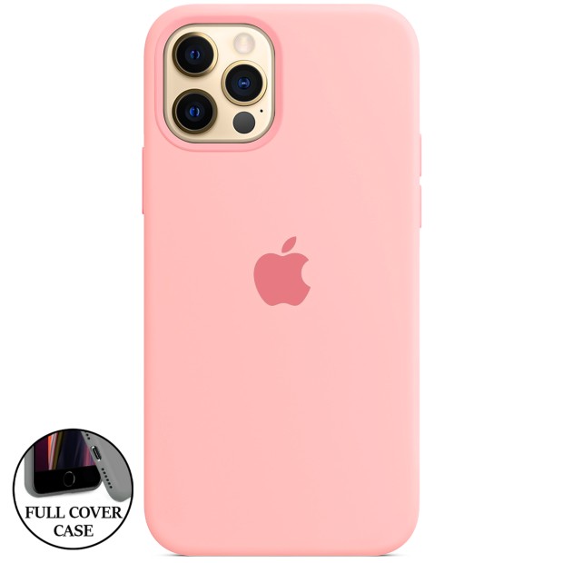 Силіконовий оригінальний круглий чохол для Apple iPhone 12  /  12 Pro (36) Candy Pink.