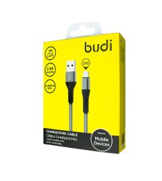 USB-кабель Budi Charge Sync (2м) (Lightning) (Сірий) M8J197L U
