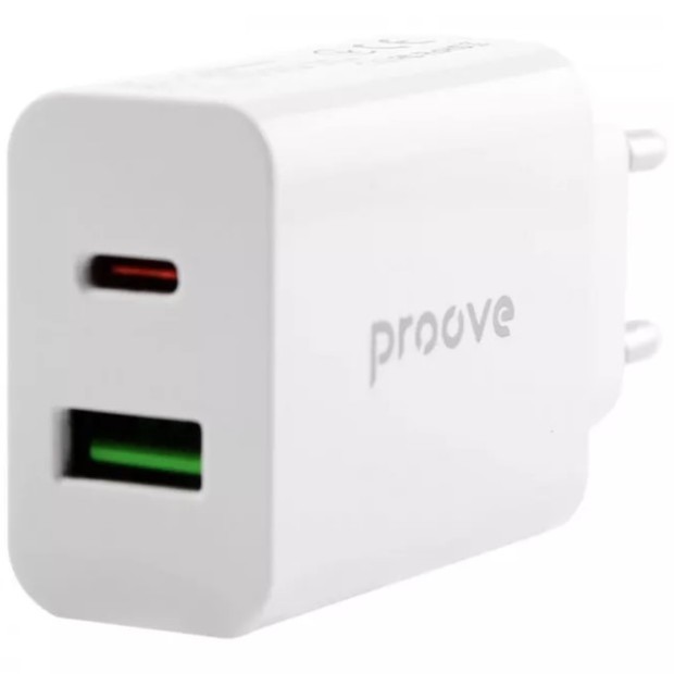 Proove Rapid 20W Power Adapter (1 Type-C) + Type-C to Lightning Cable (White) Proove Rapid 20W Power Adapter (1 Type-C) + Type-C to Lightning Cable (White)