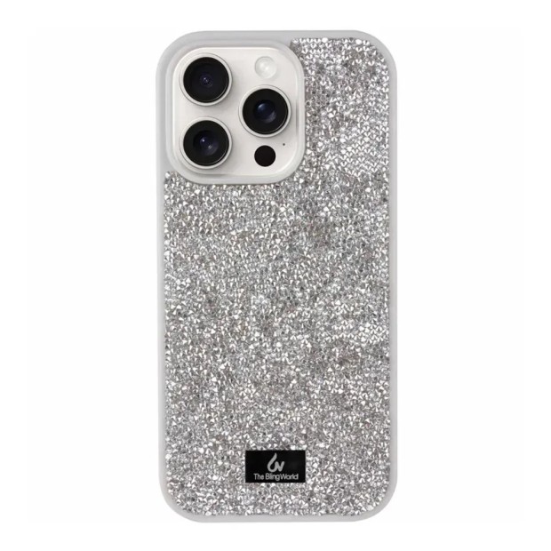 Чехол Bling World Rock Diamond iPhone 16 Pro Max (Silver)