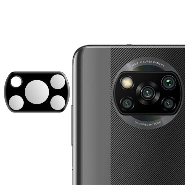 Защитное 3D стекло на камеру Xiaomi Poco X3 black