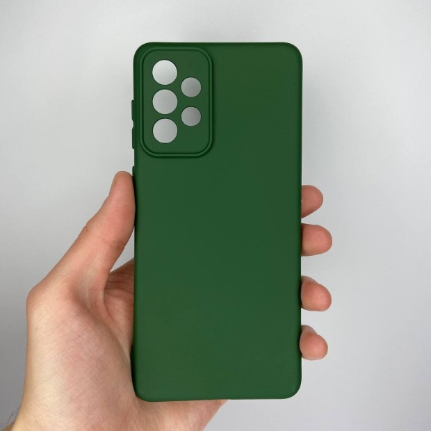 Силіконовий оригінальний чохол 360 для Samsung Galaxy A73 5G (ShutCam) (Темно-зелений)