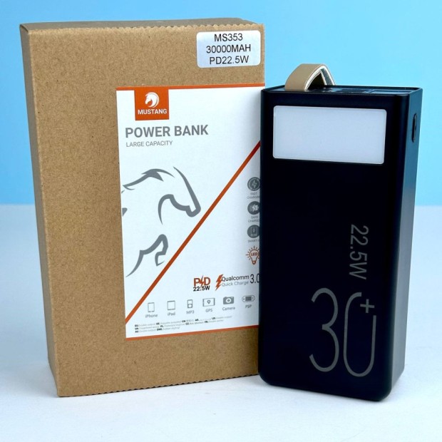 PowerBank Mustang 30000mAh PD+QC3.0 (Black)