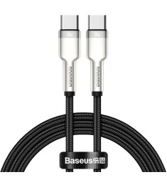 USB-кабель Baseus Cafule Metal Data 100W (2m) (Type-C на Type-C) (Чорний) CATJK-..