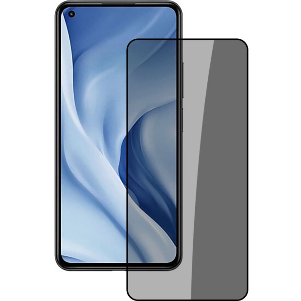 Захисне скло 5D Privacy 2.0 HD для Xiaomi Mi 11 Lite  /  Mi 12 Lite Чорне.