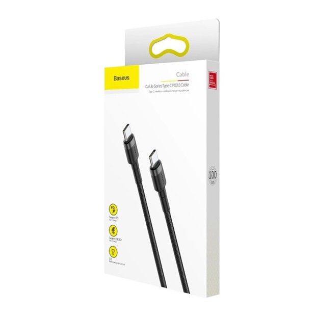 USB-кабель Baseus Cafule Special Edition PD2.0 60W (1м) (Type-C на Type-C) (Чорний / Сірий) CATKLF-GG1
