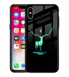 Накладка Luminous Glass Case Apple iPhone X / XS (Deer)