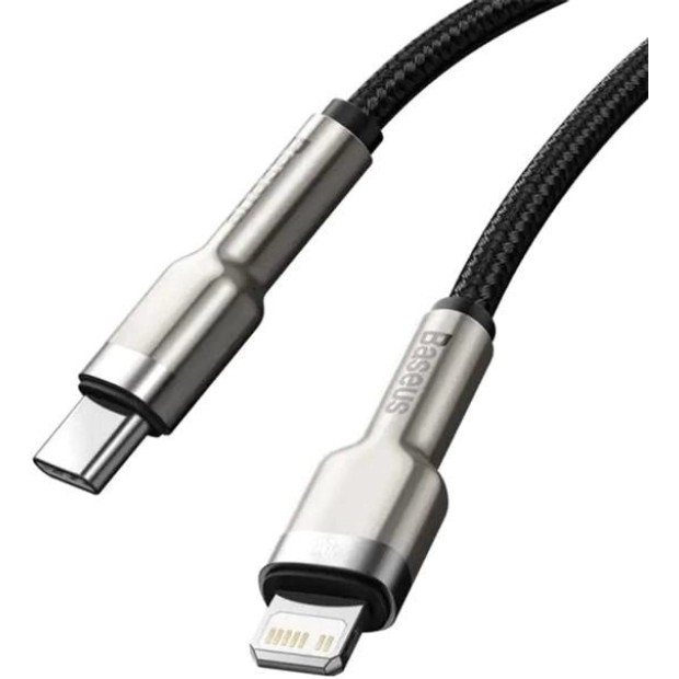 USB-кабель Baseus Cafule Metal Data 20W (2m) (Type-C to Lightning) (Чёрный) CATLJK-B01