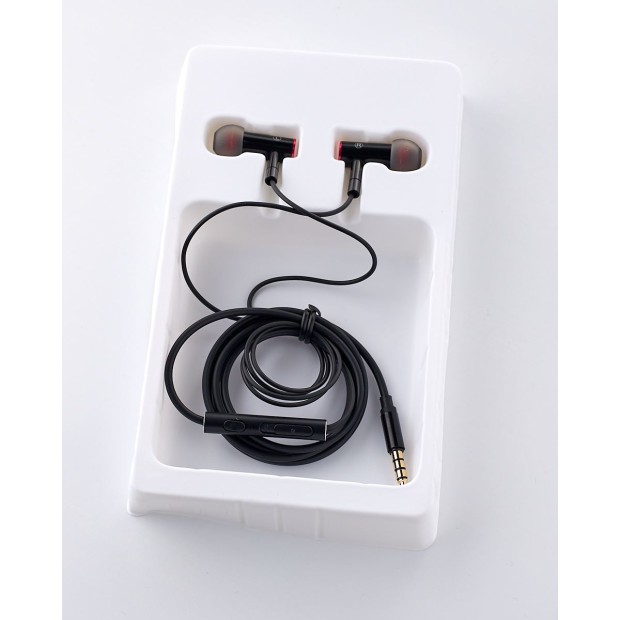 Дротові навушники-гарнітура вакуумні DC DCS-18 (Чорний) D