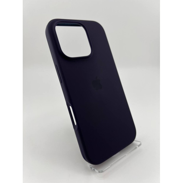 Силіконовий оригінальний чохол круглої форми для Apple iPhone 16 Pro (72) Баклажан.