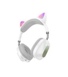 Бездротові накладні навушники-гарнітура Hoco ESD13 Skill Cat (Білий)