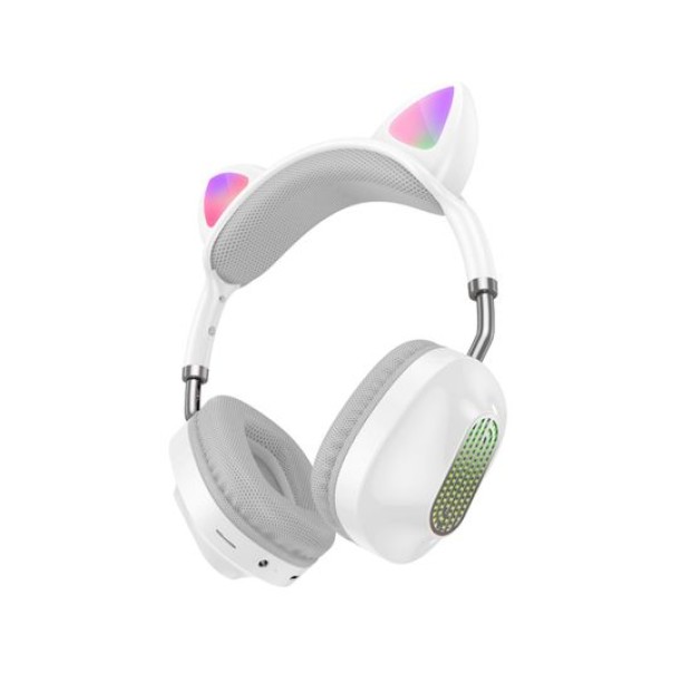 Бездротові накладні навушники-гарнітура Hoco ESD13 Skill Cat (Білий)