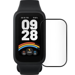 Захисне скло 5D для Xiaomi Mi Smart Band 9 Active Чорне.