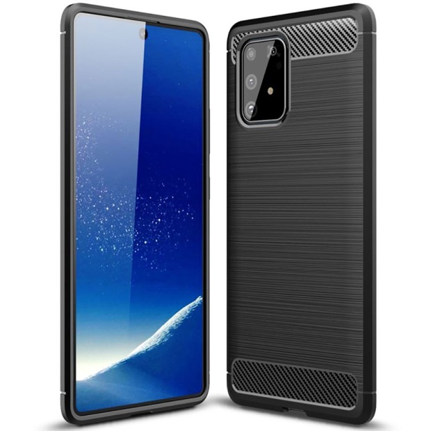 Силикон Polished Carbon Samsung Galaxy S10 Lite (Чёрный)
