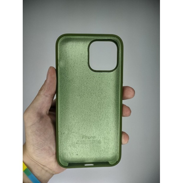 Силіконовий оригінальний чохол для Apple iPhone 13 Pro Max (46) Глибокий зелений