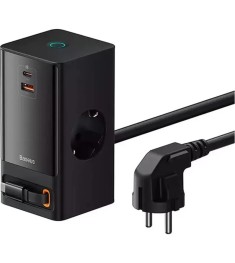 Сетевой удлинитель Baseus PowerCombo Cube Power Strip 30W (1.5m) (Черный) E00066..