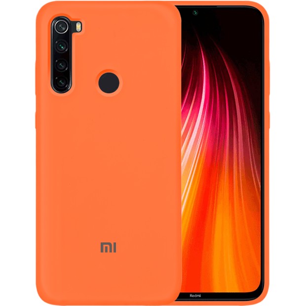 Силіконовий оригінальний чохол 360 з логотипом для Xiaomi Redmi Note 8 (Помаранчевий)
