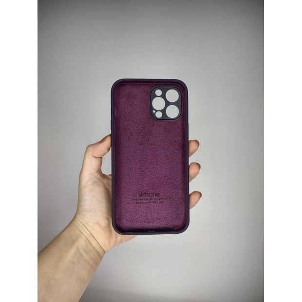 Силіконовий оригінальний чохол RoundCam для Apple iPhone 12 Pro Max (баклажан)
