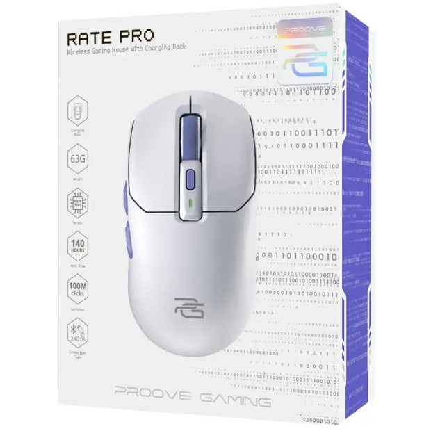 Мышь беспроводная игровая Proove Gaming Rate Pro (White)