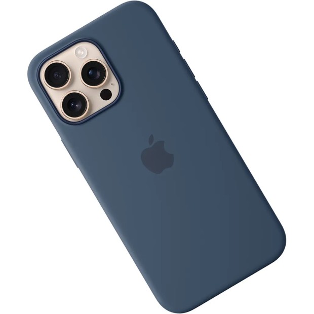 Чохол Silicone Case with MagSafe для Apple iPhone 16 Pro Max (Джинсовий) (Оригінал)