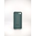 Силіконовий оригінальний квадратно-круглий чохол для Apple iPhone 7  /  8  /  SE (55), чорно-зелений.