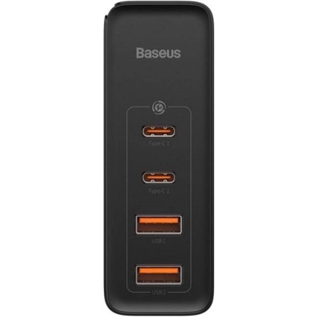 Адаптер Baseus GaN2 Pro 100W (2 Type-C  /  2 USB) (Чорний) CCGAN2P-L01
