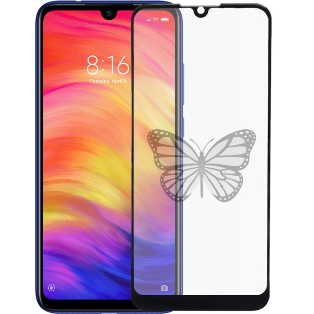 Защитное стекло 5D Picture Xiaomi Redmi Note 7 Black (Butterfly)