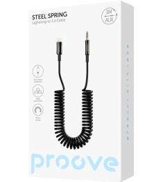 Кабель AUX Proove Steel Spring (Lightning - 3.5mm) (1m) (Black) ACSS00005101