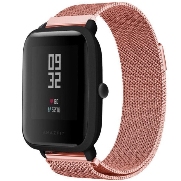 Ремешок Milanese Loop Xiaomi Amazfit Bip 22мм (Розовый)