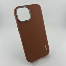 Чохол Blueo Premium Leather MagSafe для Apple iPhone 15 (коричневий)