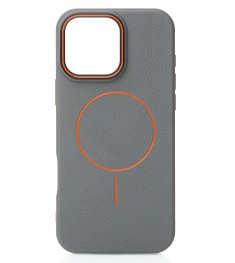 Накладка Beats Leather Textured MagSafe Apple iPhone 16 Pro (Stone Gray)