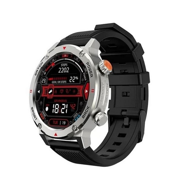 Смарт-годинник iMiLab iMiki D2 з силіконовим ремінцем AMOLED (версія з дзвінками) срібного кольору.