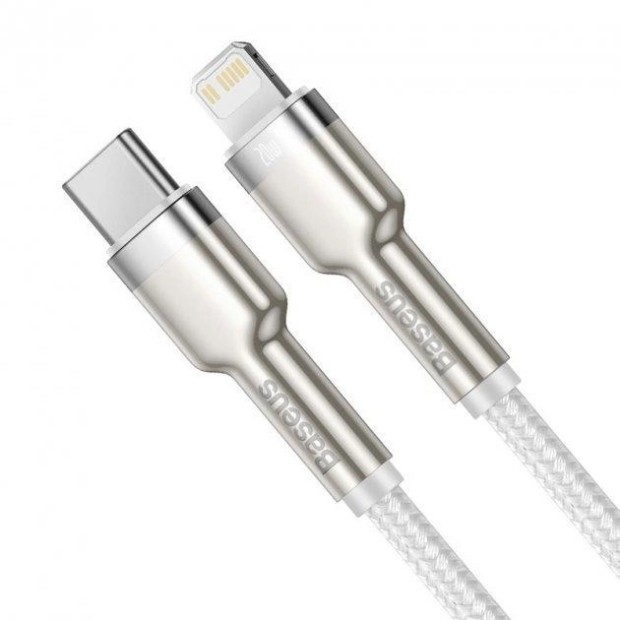 USB-кабель Baseus Cafule Metal Data 20W (2m) (Type-C на Lightning) (Білий) CATLJK-B02