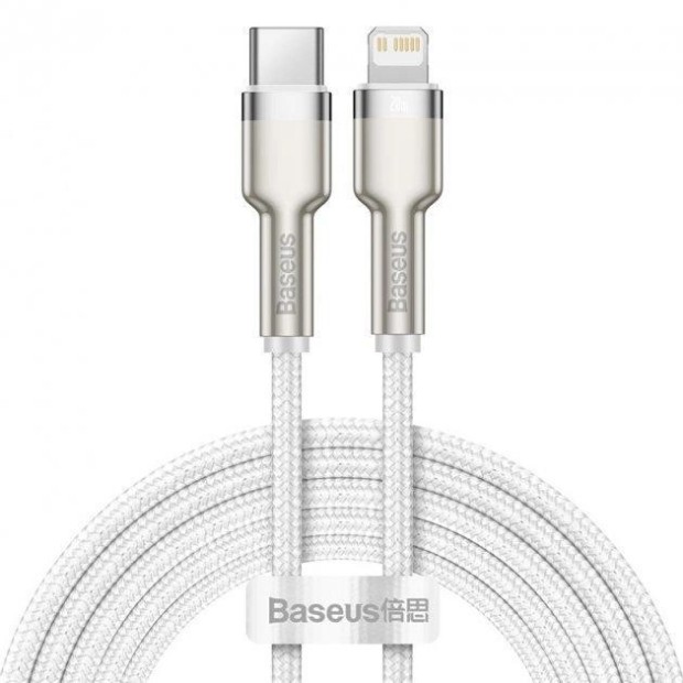 USB-кабель Baseus Cafule Metal Data 20W (2m) (Type-C на Lightning) (Білий) CATLJK-B02