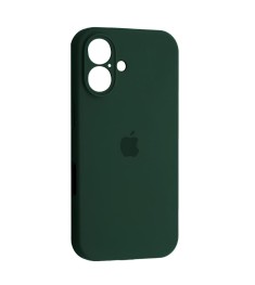 Силіконовий оригінальний чохол RoundCam для Apple iPhone 16 (46) глибокий зелени..