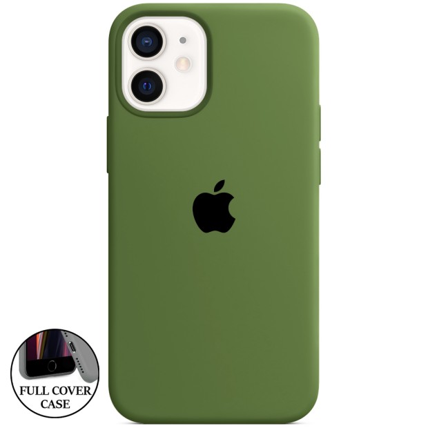 Силіконовий чохол Original Round Case для Apple iPhone 12 Mini (46) Глибокий Зелений Силіконовий чохол Original Round Case для Apple iPhone 12 Mini (46) Глибокий Зелений