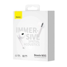 Бездротові навушники-гарнітура вкладиші Baseus Bowie WX5 (Білі)