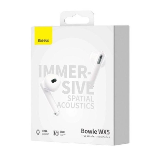 Беспроводные наушники-гарнитура вкладыши Baseus Bowie WX5 (White)