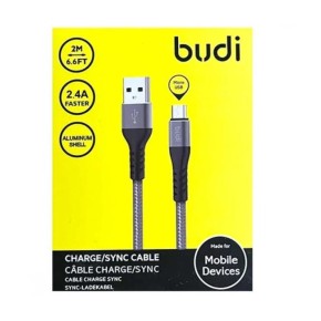 USB-кабель Budi Charge Sync (2м) (MicroUSB) (Сірий) M8J197M-GRY (DC197M20H) U