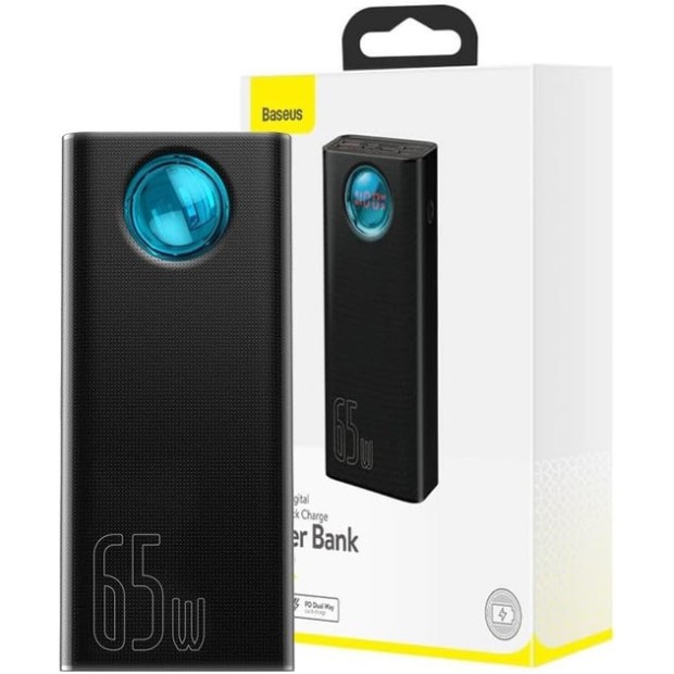 Павербанк Baseus Amblight Digital Display 30000mAh 65W (QC3.0 PD) (PPLG000102) (Чорний) (Клас B) DL