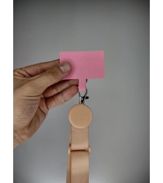 Ремешок широкий для смартфона MiaMi Rope (на шею) (Пудровый)