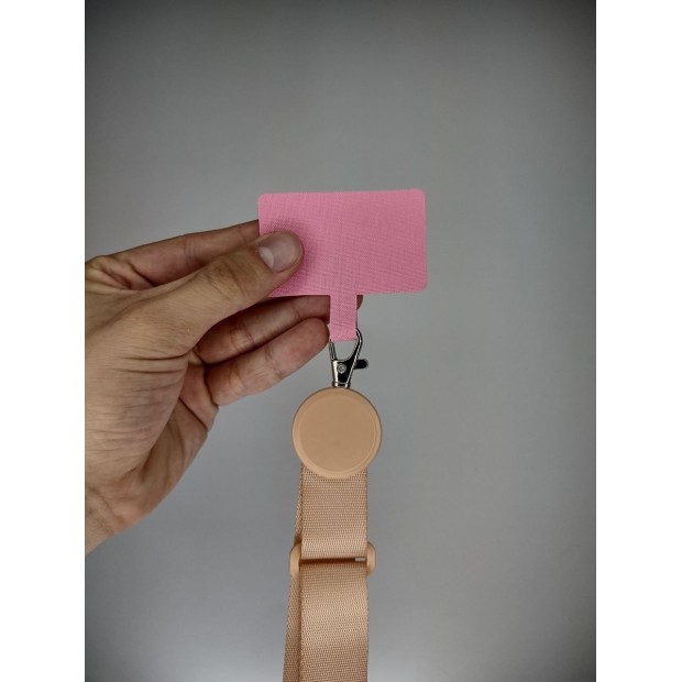 Ремешок широкий для смартфона MiaMi Rope (на шею) (Пудровый)